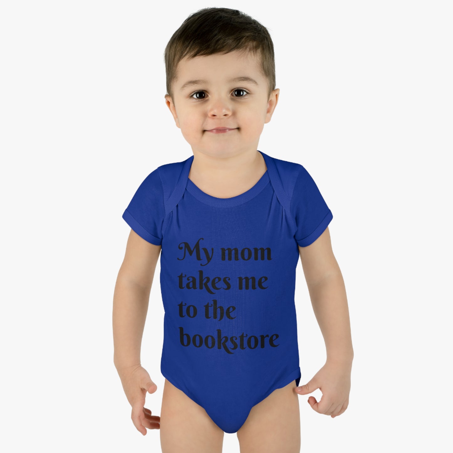 My Mom Takes Me to the Bookstore Infant Baby Rib Bodysuit