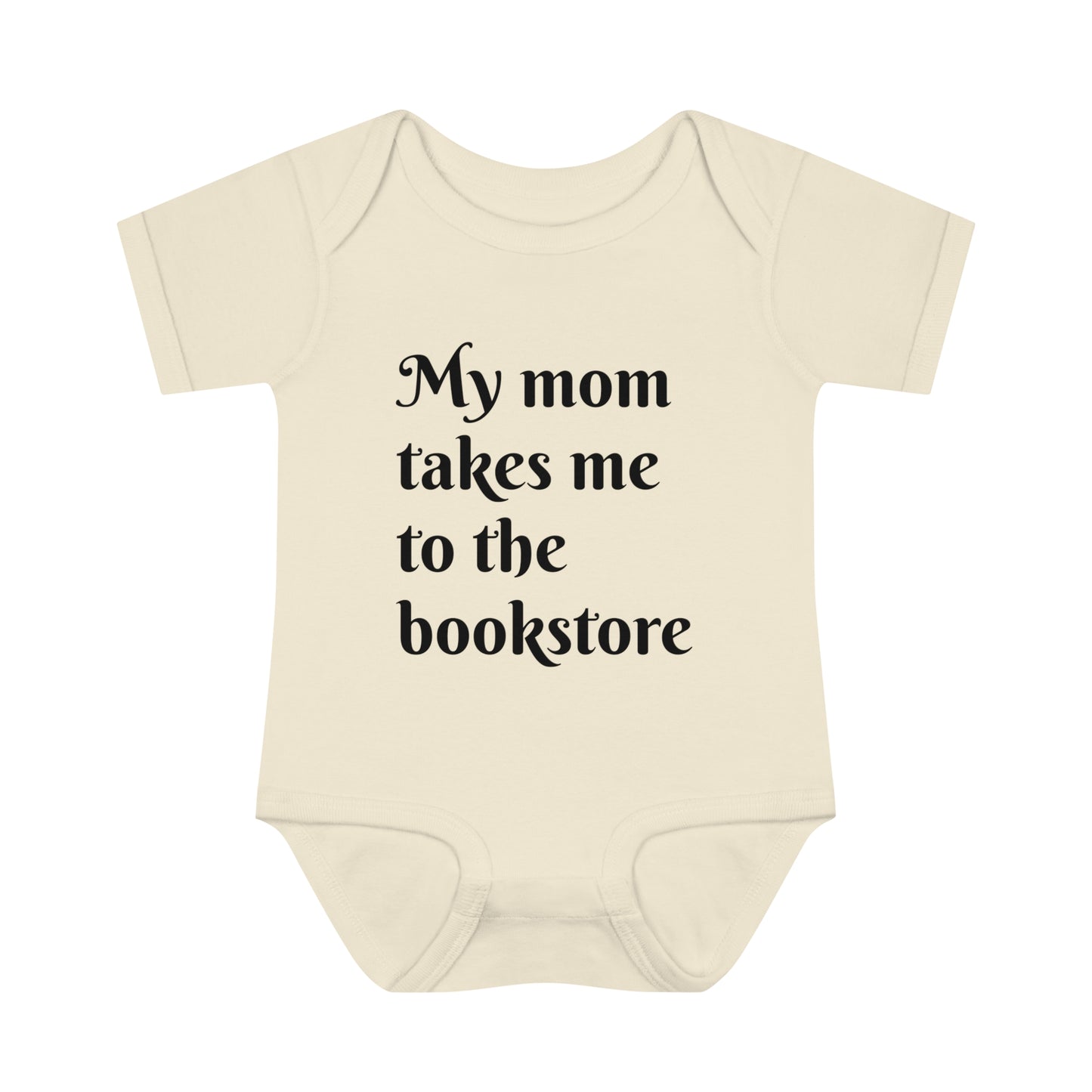 My Mom Takes Me to the Bookstore Infant Baby Rib Bodysuit