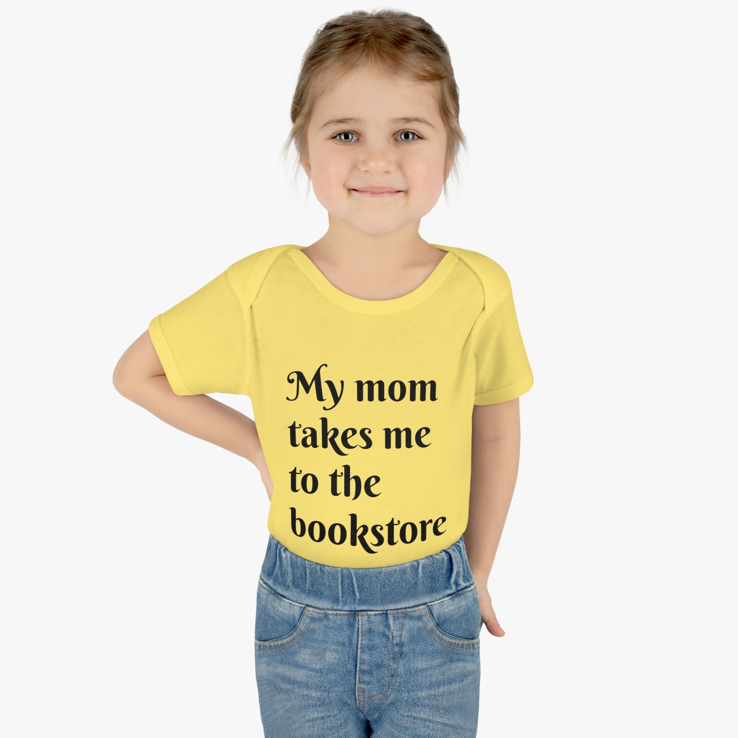 My Mom Takes Me to the Bookstore Infant Baby Rib Bodysuit